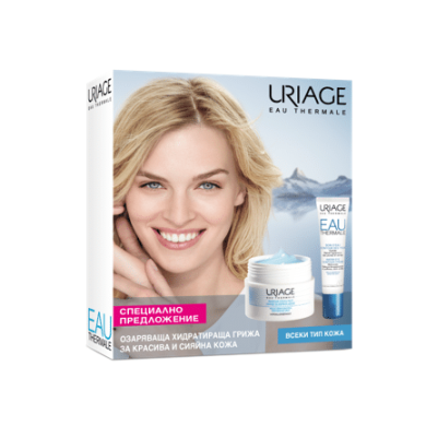 Uriage EAU THERMALE Промо комплект НОЩНА ТЕРМАЛНА МАСКА 50ml + ТЕРМАЛЕН ХИДРАТИРАЩ КРЕМ ЗА ОКОЛООЧЕН КОНТУР 15ml