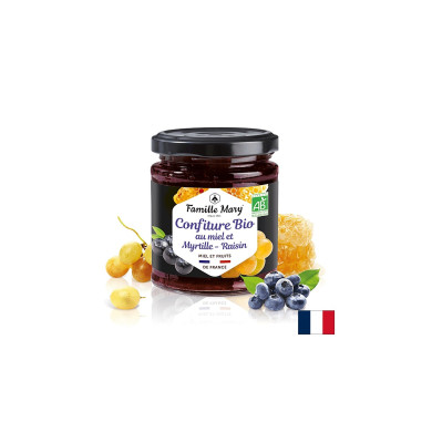 Конфитюр от био мед, боровинки и грозде, 220 g
