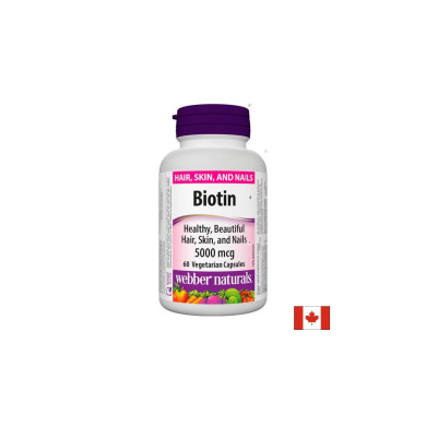 Biotin / Биотин, 5000 mcg, 60 капсули Webber Naturals