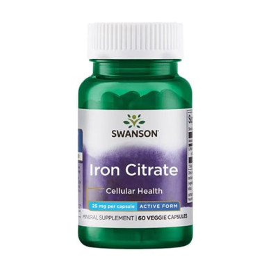 SWANSON Iron Citrate 25mg. / 60 Vcaps