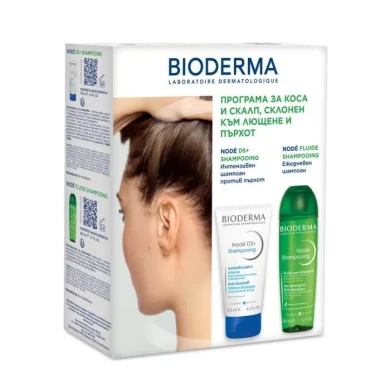 Bioderma Node DS+ Шампоан против пърхот 125 мл + Bioderma Node Шампоан-флуид без детергенти 200 мл Комплект
