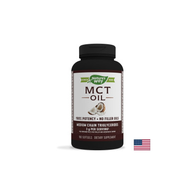 MCT Oil / Средноверижни триглицериди от кокосово масло x 180 софтгел капсули Nature’s Way