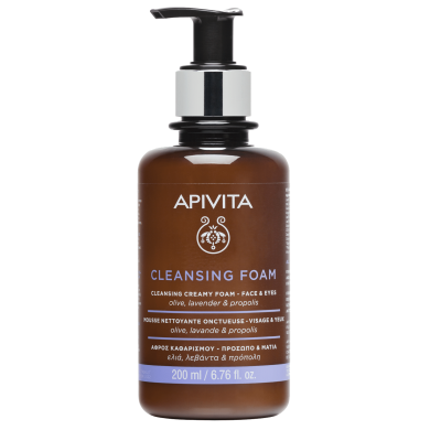 Apivita Cleansing foam Почистваща кремообразна пяна за лице и очи 200 мл.