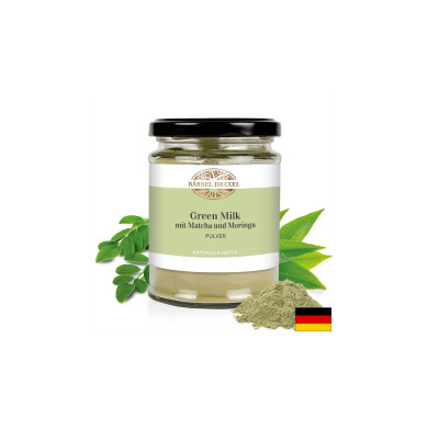 Green Milk mit Matcha und Moringa Pulver / Зелено мляко с матча и моринга, пудра, 120 g Bärbel Drexel