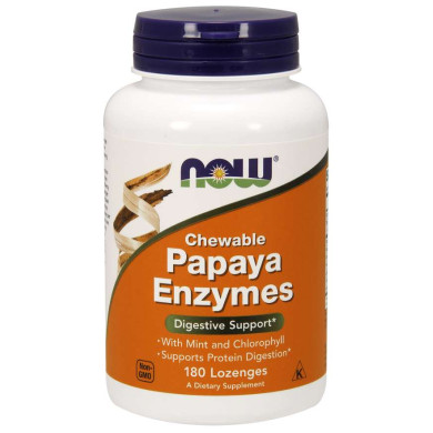 Now - Papaya Enzymes /Ензими от плода Папая- 180 Дъвчащи Таблетки