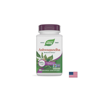 Ashwagandha/ Ашваганда 500 mg х 60 капсули Nature’s Way