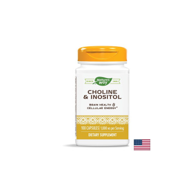 Choline & Inositol –Холин и инозитол - Невропротекция и метаболитен профил, 500 mg, 100 капсули Nature’s Way