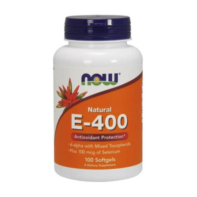 Now - Витамин E-400 + Selenium - 100 Гел Капсули