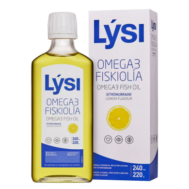 Омега-3 – течно рибено масло EPA - 745 mg, DHA – 490 mg 240 ml с вкус на лимон Lysi