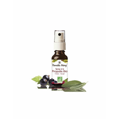 Spray à la Propolis Bio /  Спрей за гърло с кафяв прополис, салвия и касис, 20 ml Famille Mary