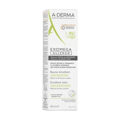  A-Derma Exomega Allergo Емолиентен балсам срещу разчесване лице и клепачи 40 мл