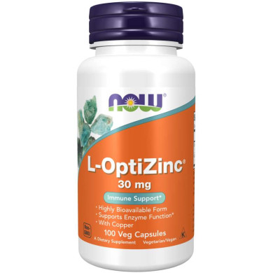 Now - L-Optizinc / Л-Оптицинк 30 Мг - 100 Капсули