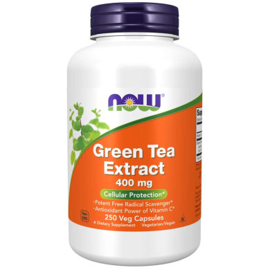 Now - Green Tea Extract 60% /Екстракт от Зелен чай 400 Мг - 250 Капсули