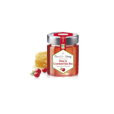 Miel and Cranberries Bio / Био Акациев мед + Червени боровинки,170 g Famille Mary