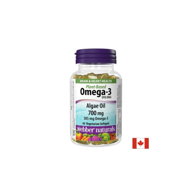 Омега-3 (веган) – За ясна мисъл, памет и сърдечна функция, 385 mg, 60 капсули