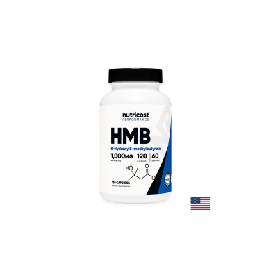 При активен спорт - HMB (Бета-хидрокси-бета-метилбутират), 500 mg/120 капсули, 60 дози Nutricost