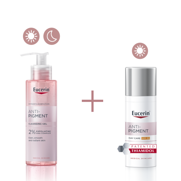 Eucerin® Комплект Anti-Pigment Измиващ гел, 200мл + Дневен крем SPF30, 50мл
