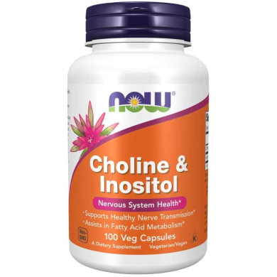 Now - Choline & Inositol / Холин и Инозитол 500 Мг - 100 Капсули