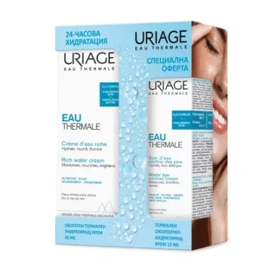 Uriage Eau Thermale Обогатен термален хидратиращ крем 40 ml + Околоочен крем 15 m
