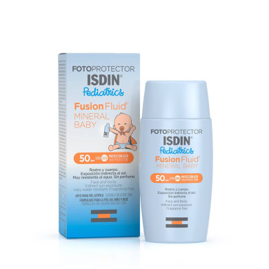 ISDIN Fotoprotector  Pediatrics Fusion Fluid Mineral Baby Pediatrics SPF 50+Слънцезащитен флуид  с минерални екрани, специално създаден за бебешка кожа 50мл