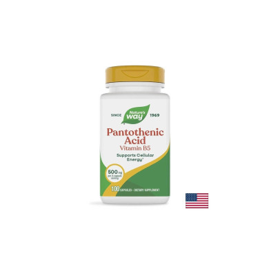 Pantothenic Acid (Vitamin B5) - Пантотенова киселина (Витамин В5), 100 капсули Nature’s Way