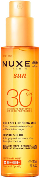 Nuxe Sun Слънцезащитно олио за тен SPF30 150 мл + подарък плажна чанта