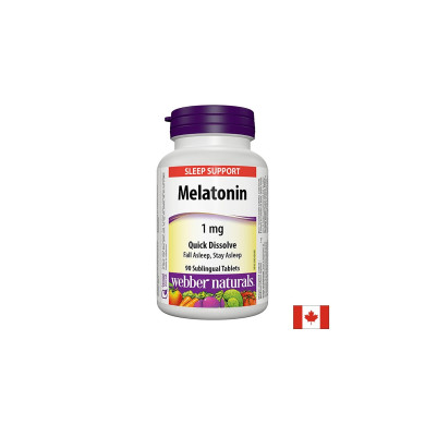 При безсъние - Мелатонин 1 mg, 90 сублингвални таблетки Webber Naturals