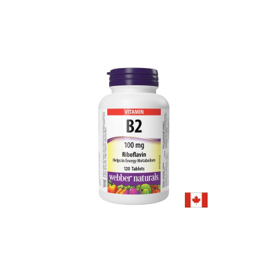 Витамин B2 (рибофлавин) - За енергия и здрава кожа, 100 mg х 120 таблетки