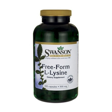 SWANSON Free-Form L-Lysine 500mg. / 300 Caps