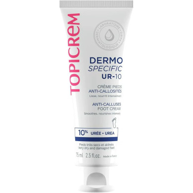 Topicrem UR-10 Anti-Calluses Foot Cream Подхранващ крем за крака и напукани пети 75 мл