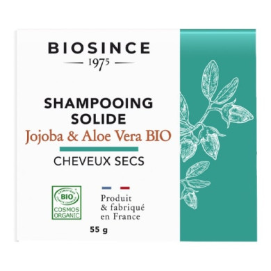 Biosince 1975 - Био Шампоан Твърд За Суха Коса С Жожоба И Алое Вера - 55 Г
