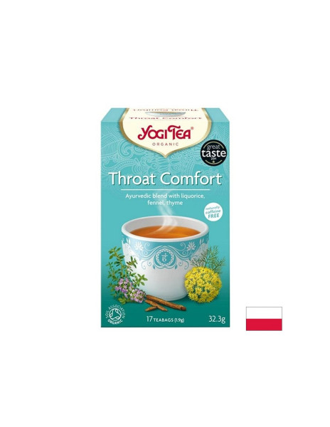 Аюрведичен чай Throat Comfort с копър, мащерка и лопен, БИО, 17 пакетчета