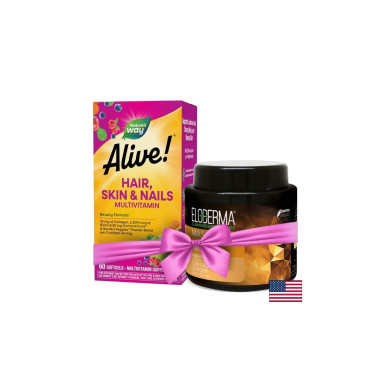 Alive! Hair, Skin & Nails Multivitamin - Алайв! Мултивитамини за коса, кожа и нокти, 60 софтгел капсули Nature’s Way