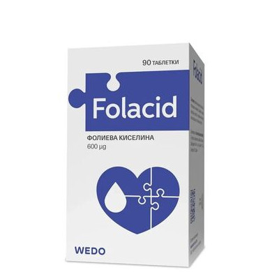 Фолацид Фолиева киселина 600 мкг х90 таблетки Wedo