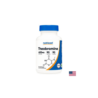 Сърдечносъдова и дихателна система - Теобромин (Theobromine), 400 mg x 90 капсули Nutricost