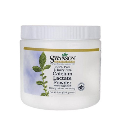 SWANSON 100% Pure & Dairy Free Calcium Lactate Powder 550mg