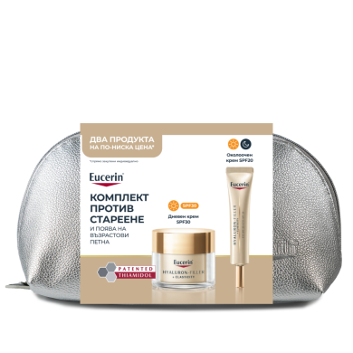 Eucerin® Комплект против старенее и възрастови петна Hyaluron-Filler+Elasticity Дневен Крем SPF30 + Hyaluron-Filler+Elasticity Околоочен крем