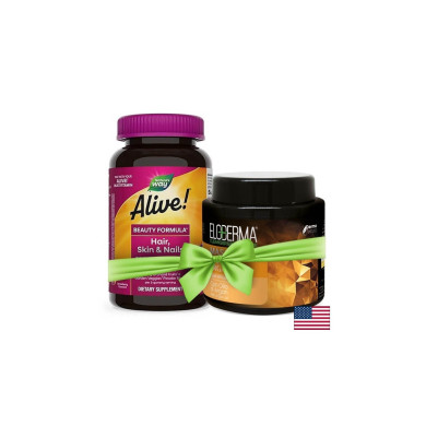 Alive! Hair, Skin & Nails Multivitamin Gummy Premium Formula / Алайв! Коса, кожа и нокти - премиум формула, 60 желирани таблетки Nature’s Way