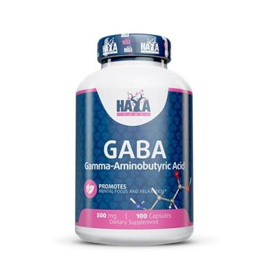 Haya Labs Gaba / Гама Аминомаслена Киселина 500 mg / 100 Caps.