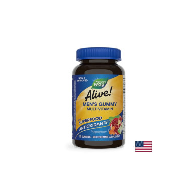 Alive! Mens Gummy Complete Multivitamin / Алайв! Мултивитамини за мъже, 60 желирани таблетки Nature’s Way