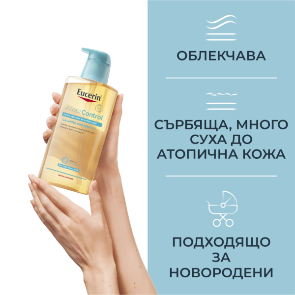 Eucerin AtopiControl Успокояващо измиващо олио 2x400мл