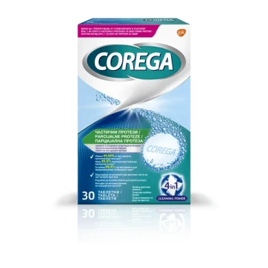 Corega /Корега Почистващи таблетки за частични протези 4в1 30 бр
