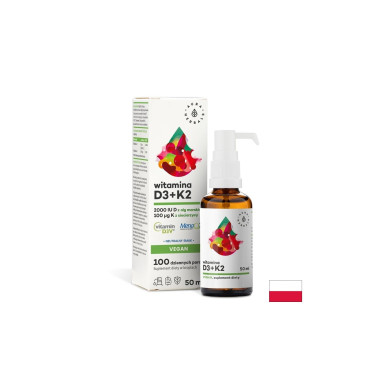 Кости и стави - Витамин D3 + K2 (веган формула), 50 ml капки