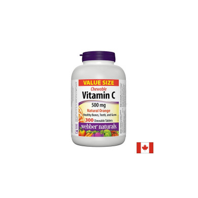 Vitamin C 500 mg Chewable - Витамин С 500 mg, 300 дъвчащи таблетки Webber Naturals