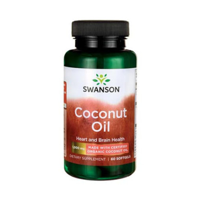 SWANSON Certified Organic Coconut Oil 1000mg. / 60 Softgels