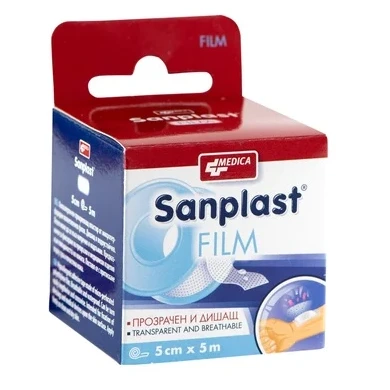 Sanplast Film Прозрачен пластир 5 см/5 м x1 брой Medica