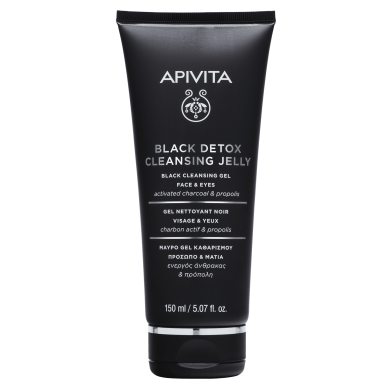 Apivita FACE CLEANSING Черен почистващ гел за лице и очи 150мл.