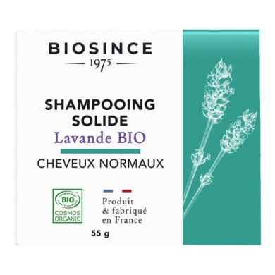 Biosince 1975 - Био Шампоан Твърд За Нормална Коса С Лавандула - 55 Г