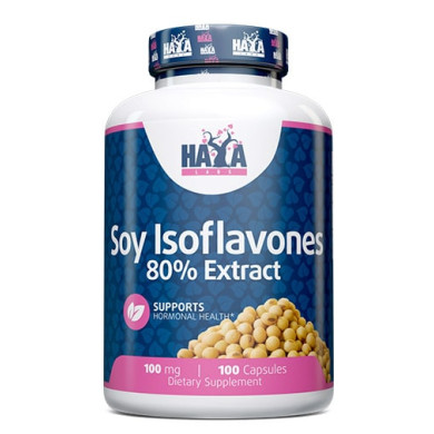Haya Labs Soy Isoflavones 80% Extract NON-GMO  100mg/ Соеви Изофлавони 100мг / 100 Caps