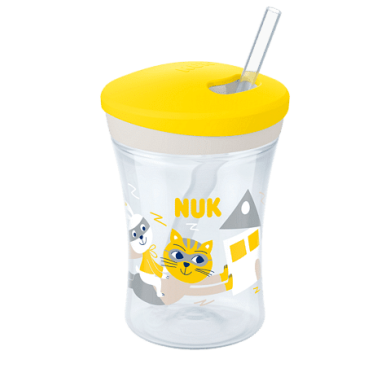 NUK EVOLUTION Action Cup, 12+, 230 мл. със сламка Жълта